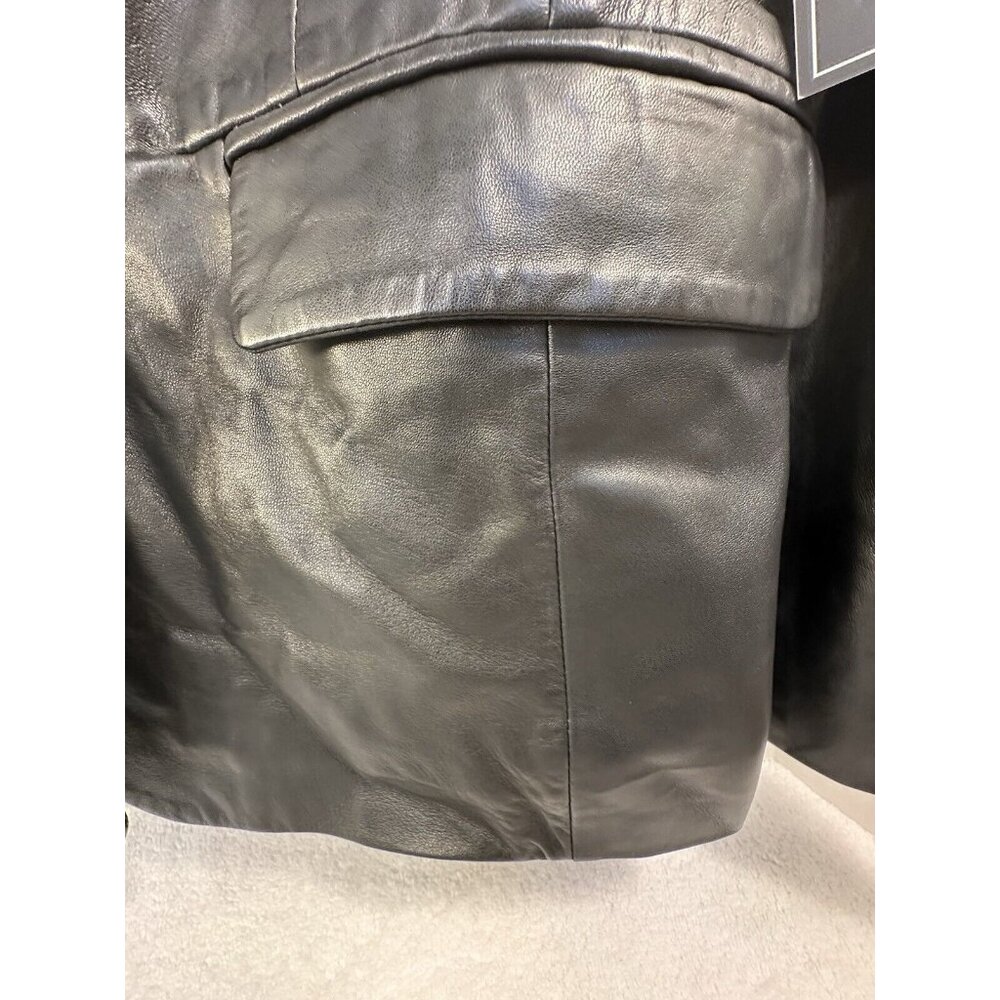 Bagatelle Size M 100% Leather Tailored Jacket Black TIMELESS, SOPHISTICATED!!🤩 - Picture 7 of 16